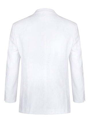 Men's Big & Tall Notch Lapels White Solid Linen Suits