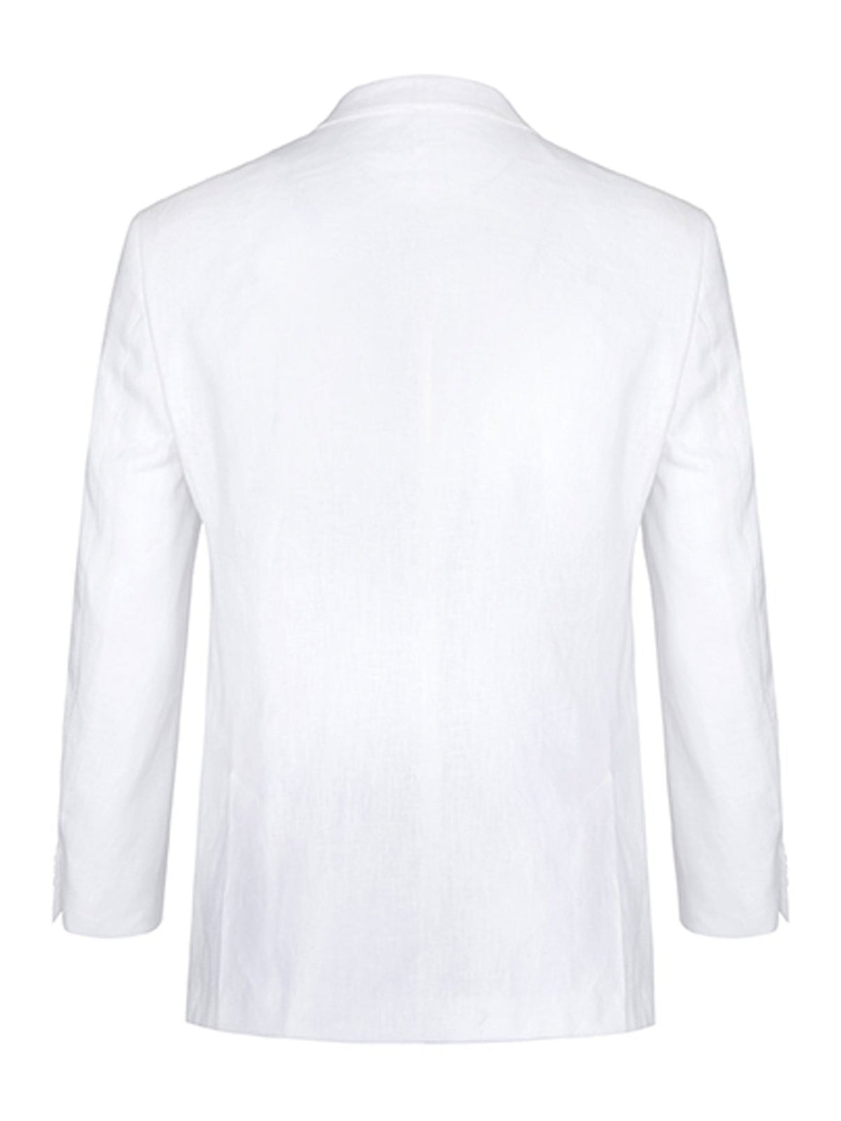 Men&#39;s Notch Lapels White Solid Linen Suits