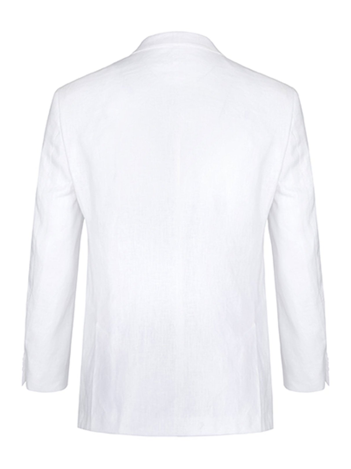Men's Notch Lapels White Solid Linen Suits