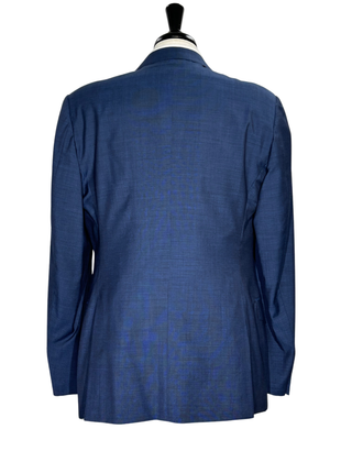 Armani Collezioni G-Line Blue Textured Classic Fit Notch Lapel Two-Button Wool Suit 42L