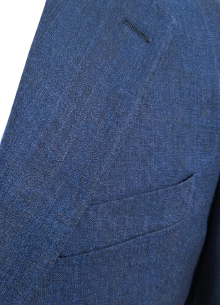 Centrion Men's Blue Check Slim Fit Notch Lapels 2 Button Stretch Wool Suit