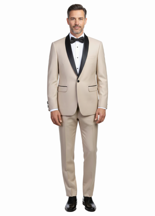 Men's Slim Fit 2-Piece Shawl Lapel Tuxedo Suit