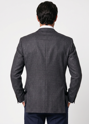 Canali Brown & Dark Teal Check Flannel Modern Fit Wool Cashmere Silk Blend 2-Button Spot Coat 44L