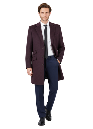 Men's Wool Cashmere Single Breasted 3/4 Length Car Coat Top Coat - The Suit Depot