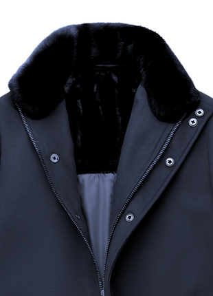 The Montreal Collection Windsor Navy Down-Insulated Wool Car Coat