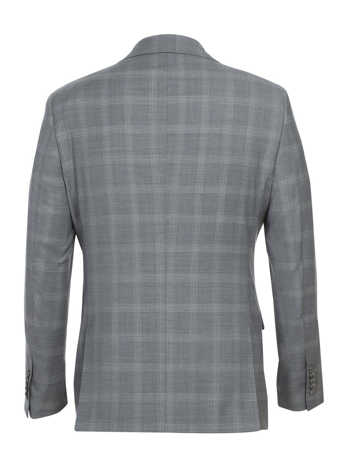 English Laundry Slim Fit Light Gray Window Pane Check Wool Suit