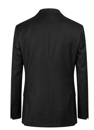 Mazara Mens Black Tonal Stripe Classic Fit Notch Lapel Wool 2 Button Suit