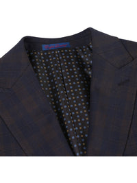 Thumbnail for English Laundry Slim Fit Two button Brown Check Peak Lapel Suit