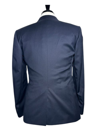 Corneliani Mens Solid Navy Fully-Canvassed Notch Lapels Classic Fit 3-Piece Wool Suit - 38R - The Suit Depot
