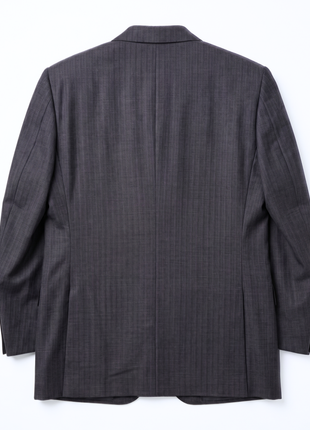 Brioni Mens Charcoal Tonal Micro-Weave Fully-Canvassed Classic Fit 2-Button Wool Silk Blend Suit - 44L