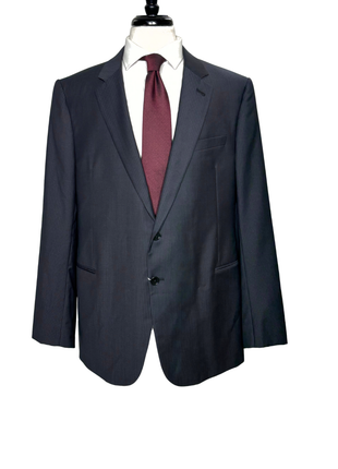 Armani Collezioni Charcoal Gray Pinstripe Two-Button Notch Lapel Wool Suit 46R