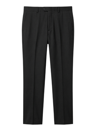 Mazara Solid Black Classic Fit Notch Lapel Wool Cashmere Blend 2-Button Suit