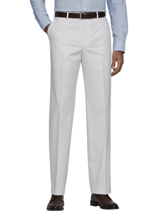 Mazara Mens Solid White Classic Fit Wool Dress Pants