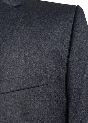 Hugo Boss Mens Charcoal Textured Notch Lapels 2 Button Wool Suit - 42L