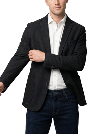 Bergamo Black Technical Weave Slim Fit 4-Way Stretch Air Blazer