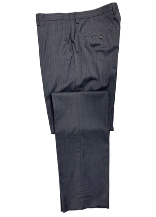 Hugo Boss Mens Charcoal Pinstripe Notch Lapels Slim Fit 2 Button Wool Suit - 40L - The Suit Depot