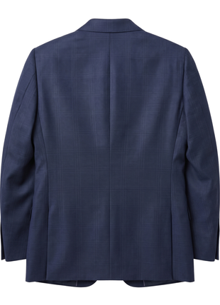 Atica Navy Windowpane Classic Fit Notch Lapel Half-Canvassed Reda Wool 2-Button Suit