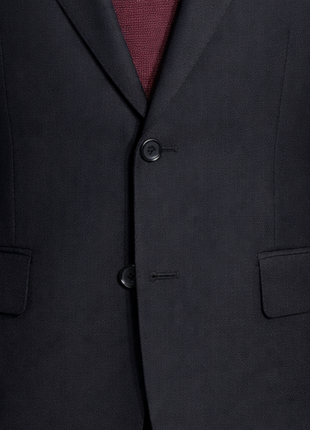 Sartoria Mazara Mens Black Weave Classic Fit Wool 2-Button Blazer Sportcoat