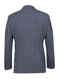 Thumbnail for Gray with Blue Windowpane Wool Suit