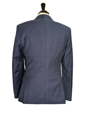 Hugo Boss Blue Textured Marzotto Wool Notch Lapel Two-Button Suit 38R