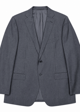 Ermenegildo Zegna Men's Charcoal Herringbone Notch Lapel Classic Fit 2-Button Wool Suit - 48R