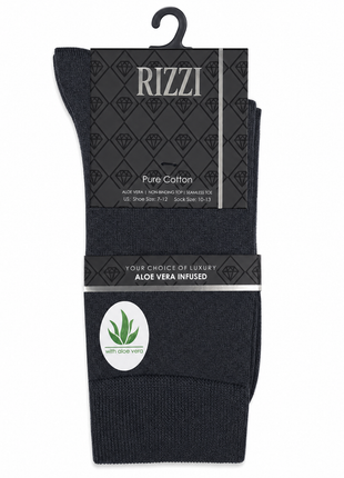 Rizzi Charchol Gray Pure Cotton Aloe Vera Infused Non-Biding Seamless Socks
