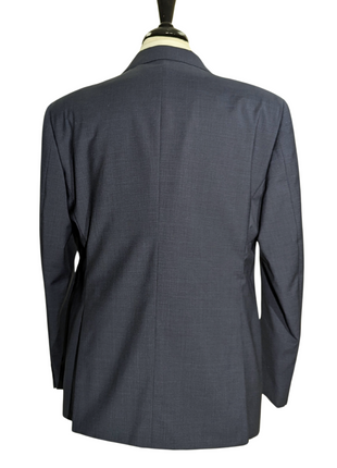 Emporio Armani Blue Mini Check G-Line Slim Fit Notch Lapel 2 Button Wool Suit 44R
