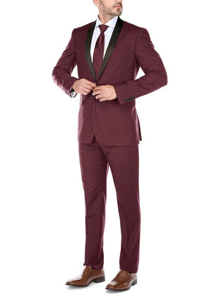 Men's Slim Fit 2-Piece Shawl Lapel Tuxedo Suit
