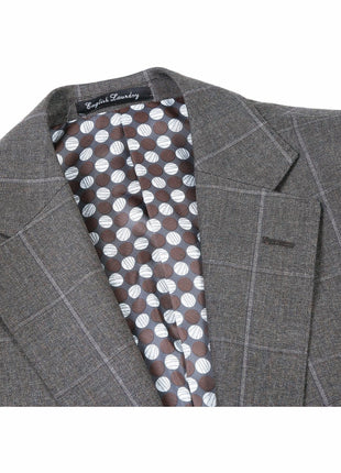 English Laundry Slim Fit Two Button Brown Wool Notch Lapel Suit