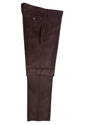 Andrea Borghi Mens Brown Corduroy Notch Lapel Slim Fit 3-button Cotton Suit - 44R