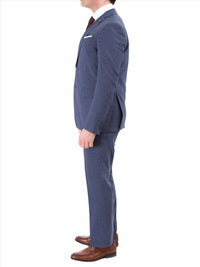 Thumbnail for John Varvatos Half-Canvassed  Blue Two Button Wool Blend Suit