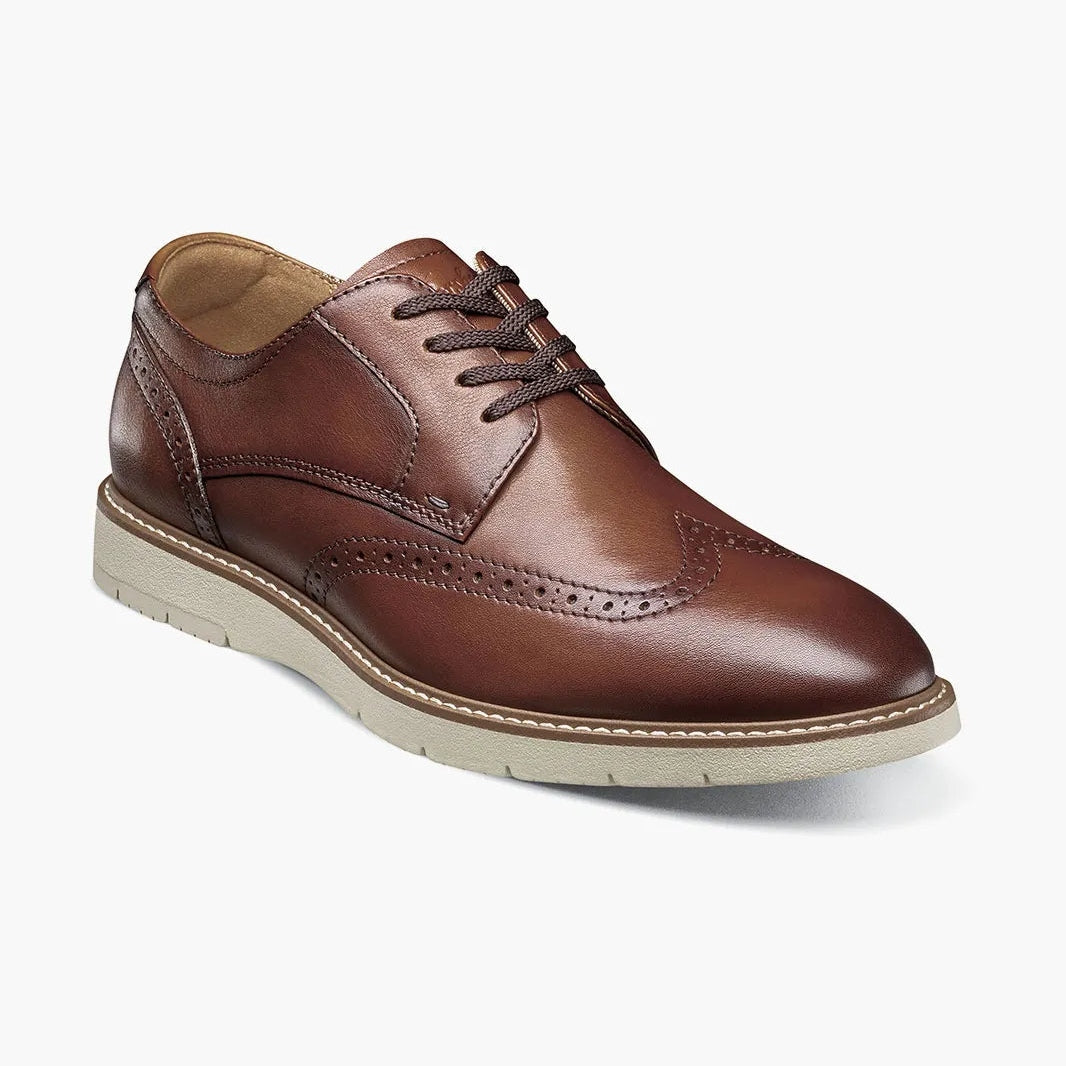 Florsheim Vibe Men's Cognac Leather Lace Up Wingtip Oxford Dress