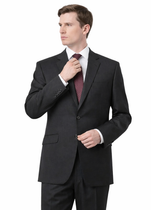 Raphael Men's Regular Classic Fit Charcoal Gray 2 Button Men's Suit - The Suit Depot