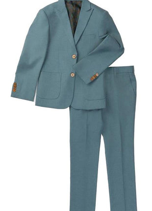 Isaac Mizrahi Boys Teal Blue Slim Fit 2 Piece Suit