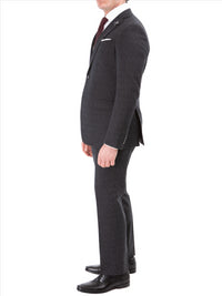 Thumbnail for John Varvatos Half-Canvassed Charcoal Two Button Wool Blend Suit