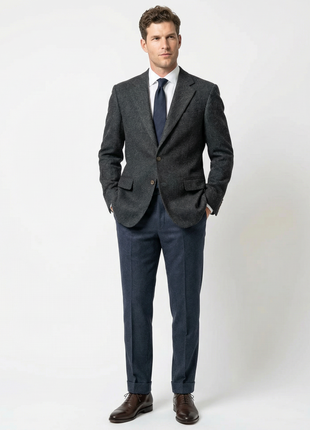 Sartoria Partenopea Men’s Black Textured 100% Lambswool 3-Roll-2.5 Sportcoat 44R