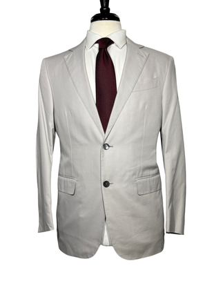 Ermenegildo Zegna Mens Solid Off-White Notch Lapel Classic Fit 2-Button Suit - 38R