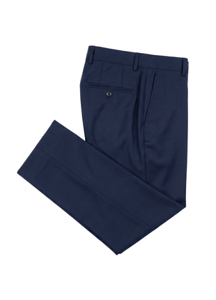 Tovaglia Solid Navy Slim Fit Notch Lapel Wool Cashmere Blend 2-Button Suit
