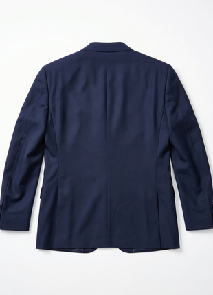 Centrion Mens Solid Navy Blue Slim Fit Notch Lapel Wool 2-Button Suit