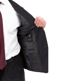 Thumbnail for John Varvatos Half-Canvassed Charcoal Two Button Wool Blend Suit