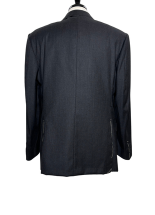 Sartoria Partenopea Mens Charcoal Textured Notch Lapel Classic Fit 3-button Wool Suit - 44R