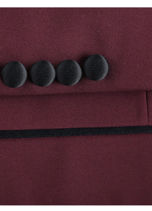 Raphael Solid Burgundy & Black Slim Fit With Black Satin Shawl Lapels Tuxedo Suit