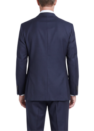 Tovaglia Solid Navy Classic Fit Peak Lapel Wool Cashmere 2-Button Suit