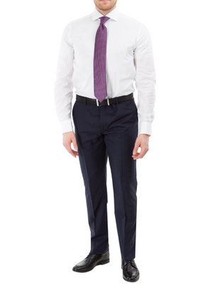 Sartoria Mazara Mens Classic Fit Navy Mini Check 100% Wool 2 Piece Suit