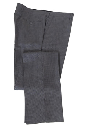 Napoli Mens 44L Charcoal Gray Check 100% Wool Slim Fit 2 Piece Suit