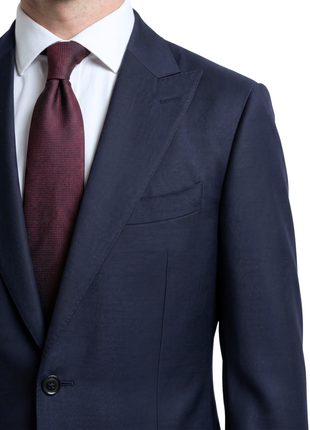 Tovaglia Solid Navy Classic Fit Peak Lapel Wool Cashmere 2-Button Suit