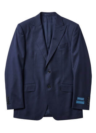 Tovaglia Solid Navy Classic Fit Peak Lapel Wool Cashmere 2-Button Suit
