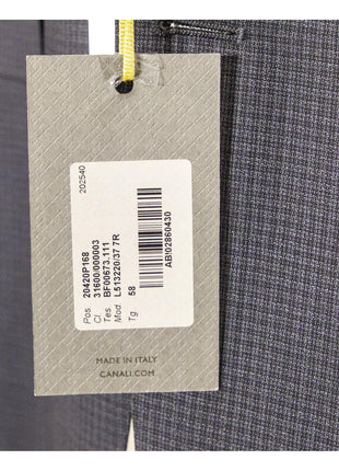 Canali 1934 Mens 48R Drop 7 Charcoal Grey Check 3 Piece Suit