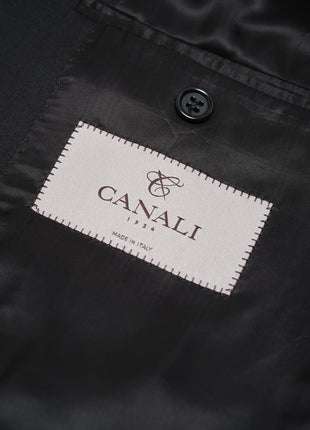 Canali 1934 Mens Solid Black 42L Drop 7 Modern Fit 100% Wool 2 Piece Suit