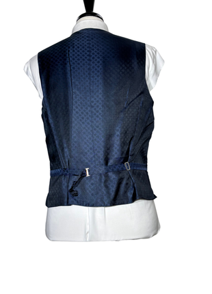 Corneliani Mens Blue With Black Trim Fully-Canvassed Shawl Lapel Slim Fit 3-Piece Wool Mohair Tuxedo - 44R